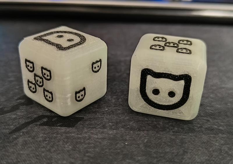Playing dice with cat faces