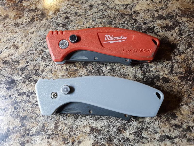 Milwaukee Fastback knife grips
