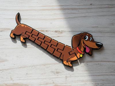 Flexi Articulated Dachshund Keychain