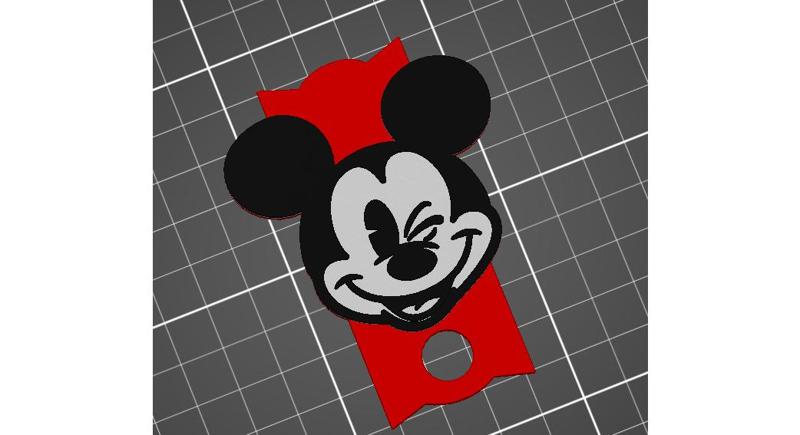 Steamboat Mouse Winking PLATE TAG LID TOPPER LARGE STRAW ACCESSORY STL 30 OR 40 OZ TUMBLER MULTI LAYERED MULTI COLOR 11MM STRAW