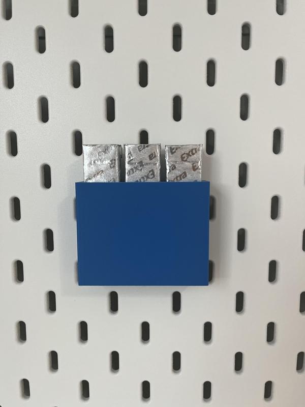 ikea skadis pegboard - gum holder