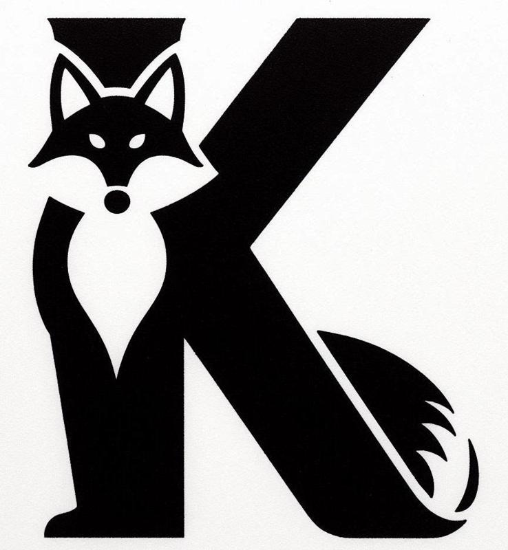 Fox alphabet: Letter K (version 4)