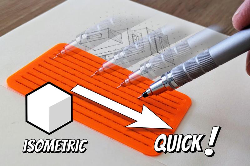 Quick isometric perspective drawing dot grid template - Configurable