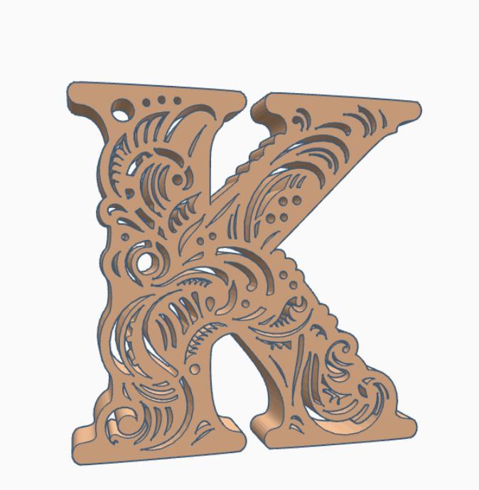 standing initial: letter K
