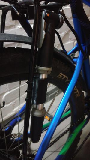 Bicycle air pump holder with little repair kit pocket