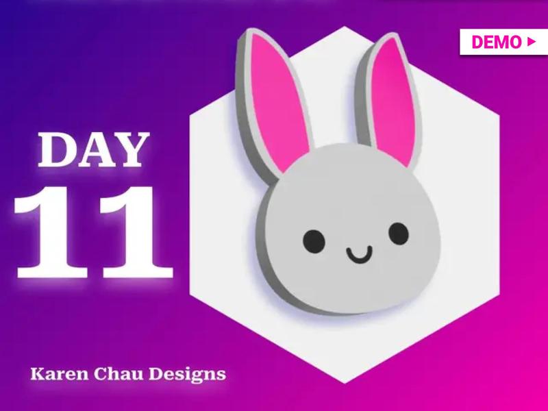 March Magnets - Day 11 #marchmagnets | Kawaii Bunny (w/ optional magnet hole) | Cute Easter Bunny
