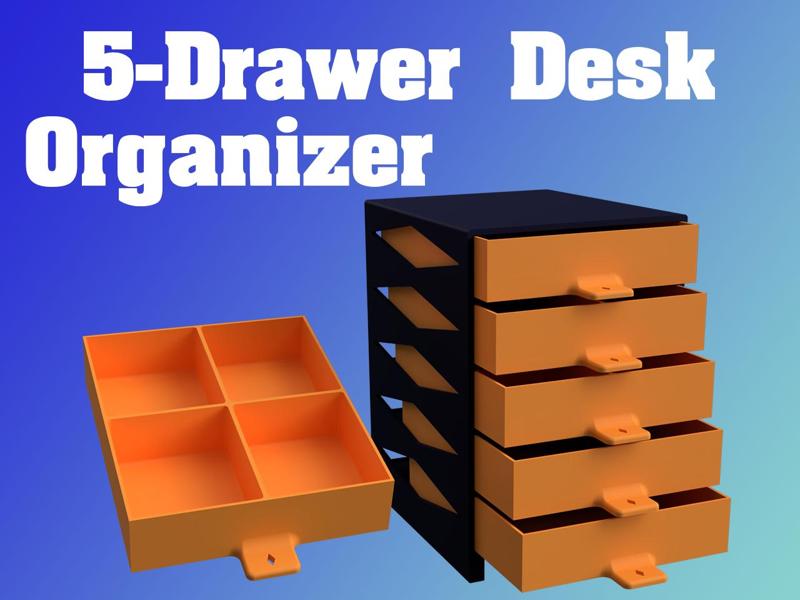 5-Drawer Desk Organizer
