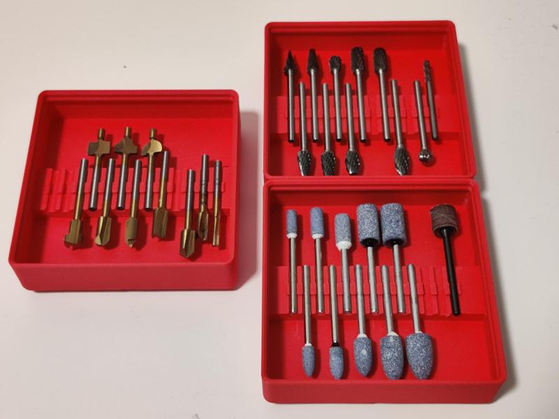 Horizontal dremel bit holder: gridfinity 2x2x3U