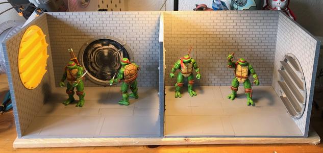Teenage Mutant Ninja Turtles Sewer Diorama / Playset IKEA BIlly 80cm Edition