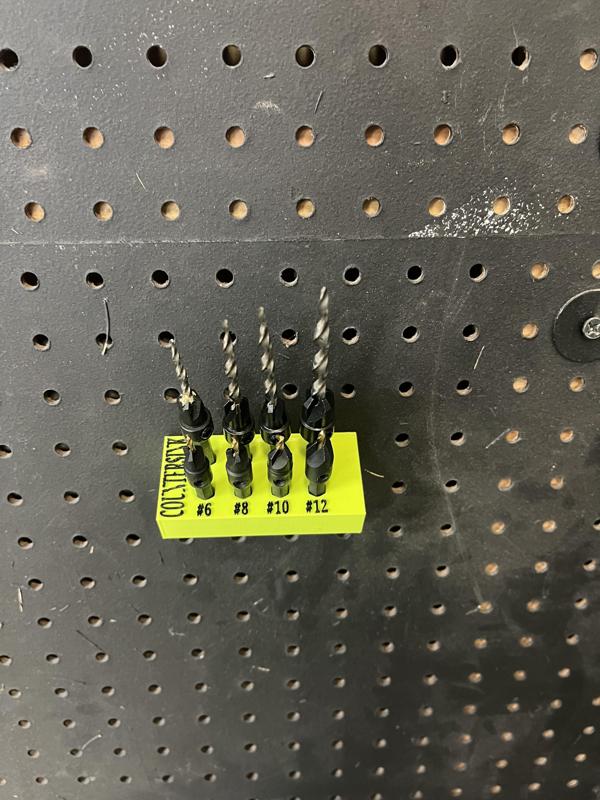 Countersink Bit Pegboard Mount