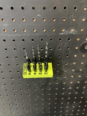 Countersink Bit Pegboard Mount