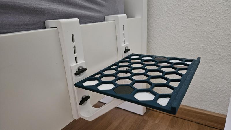 Shelf for edge of bed