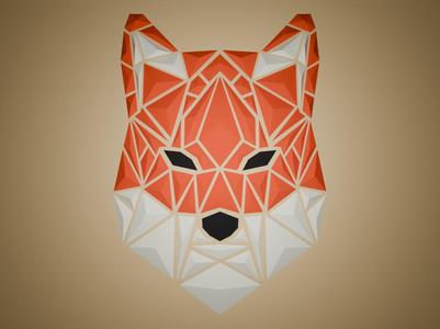 Geometric Fox wall art - Remix.