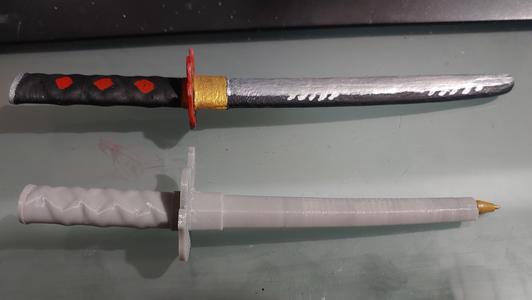 3rd Katana Pen of Tanjiro / Demon Slayer / Kimetsu no Yaiba / Yellow Bic Pen
