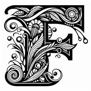 Frottage creation: letter F (version 3)