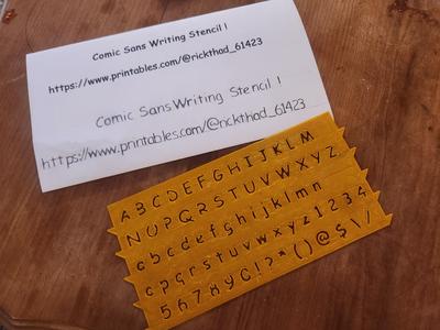 Comic Sans Writing Stencil