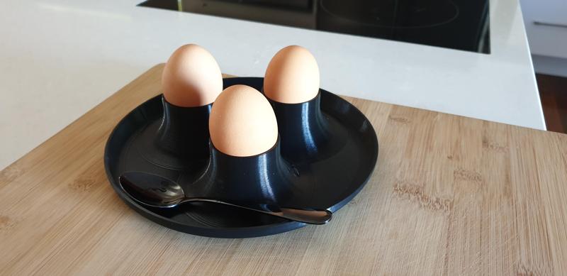 Three Egg Cup - With Incorporated plate