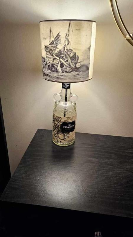 Lamp holder adapter for alcohol bottle