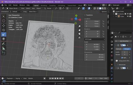 Kurt Vonnegut Lithophane.