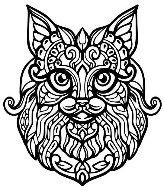 Cat head mandala art