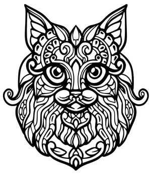 Cat head mandala art
