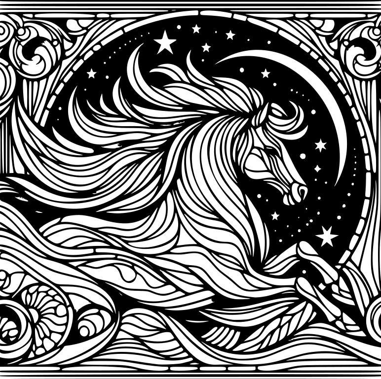 Wall art: Space horse (two colours)