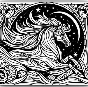 Wall art: Space horse (two colours)