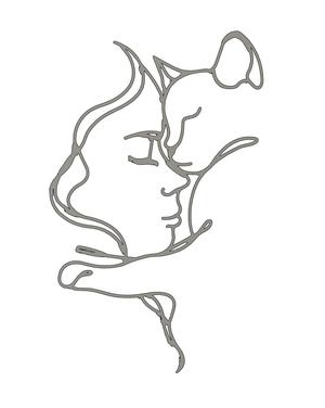 décoration murale femme chat