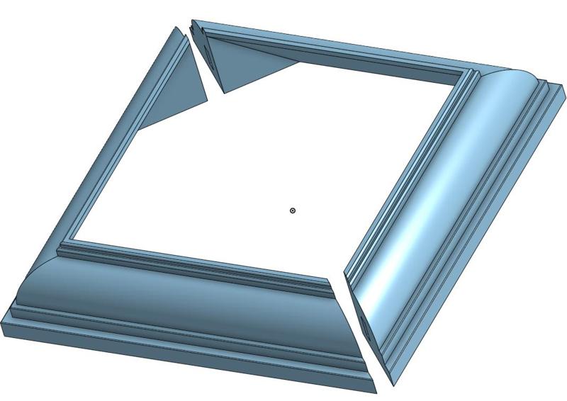 True 4 inch Two-Piece New England Base Post Trim Ring with locking tabs.