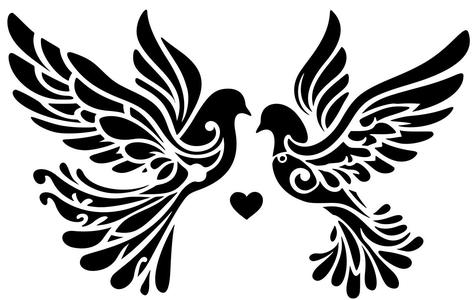 Stencil: Lovebirds 2