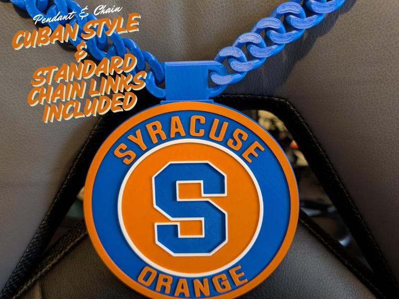 Syracuse Orange Oversized Pendant and Chain