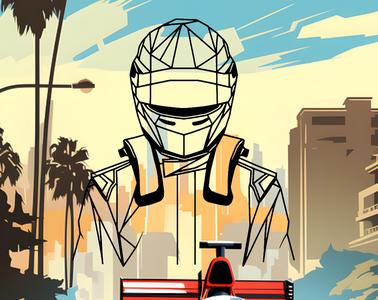 Geometric F1 pilot wallart