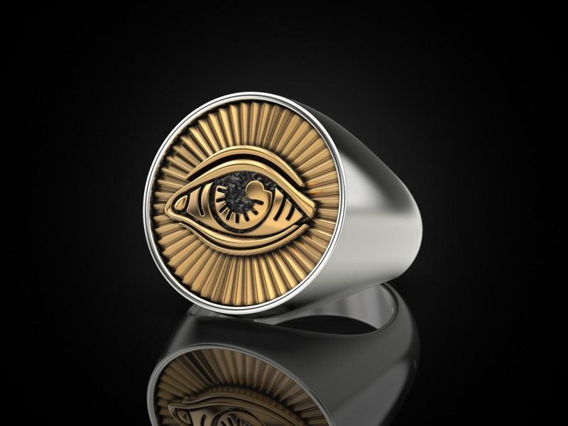 Ring All seeing eye circle