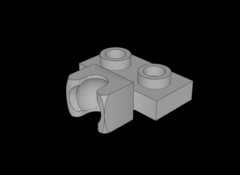 Lego Compatible (14704.dat) Plate  1 x  2 with Socket Joint-8 with Friction Centre