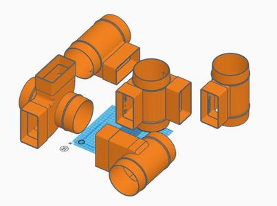 Ventilation 110x55mm to Ø 100mm Pass Through V2