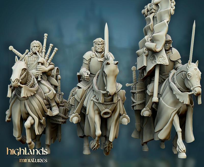 DISCONTINUED - Questing Knights Command Group - Highlands Miniatures