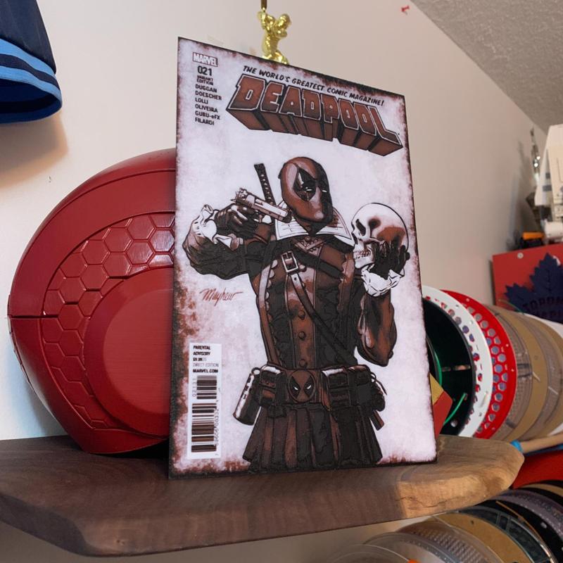 Deadpool Comic Cover Hueforge