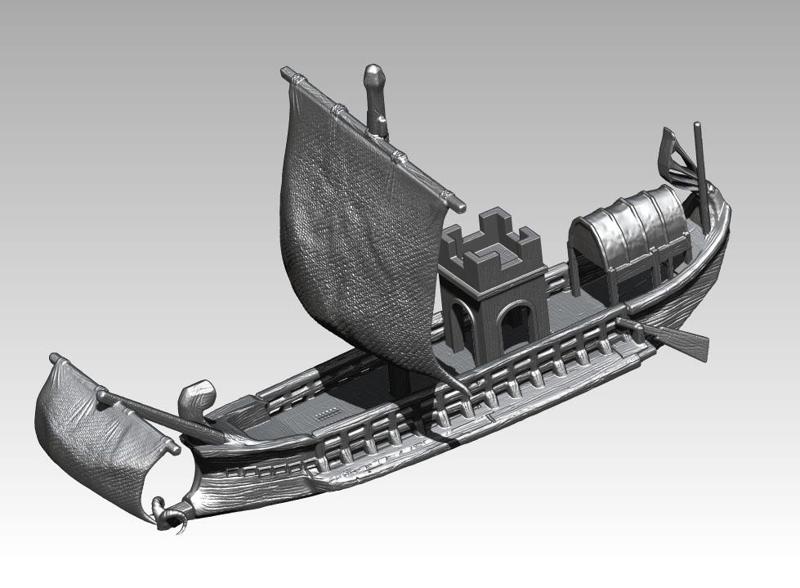 bireme roman / greek (stl file) V2 *Updated