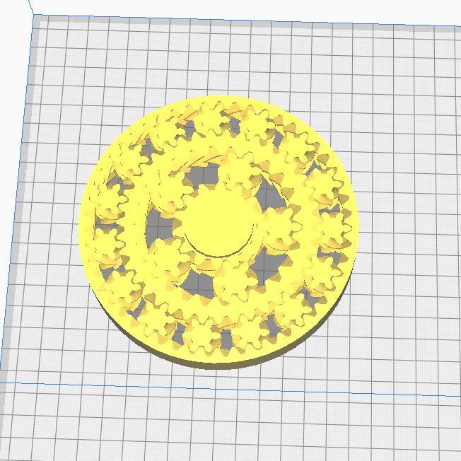 print in place double bearing gear spinner