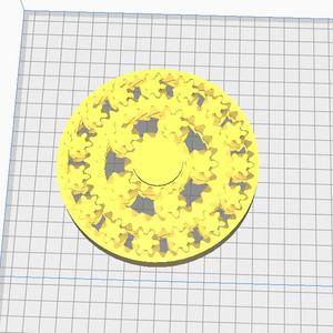 print in place double bearing gear spinner
