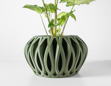 The Serik Planter Pot with Drainage Tray & Stand: Modern and Unique Home Decor for Plants and Succulents