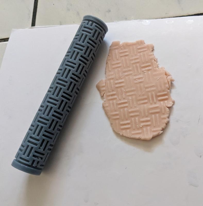 Texture Rolling Pin - Blocky Woven Pattern