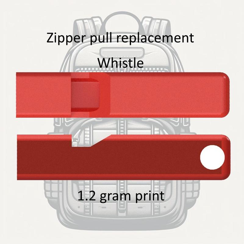 Zipper replacement pull whistle