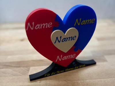 Love Heart Puzzle – individually customizable + Stand