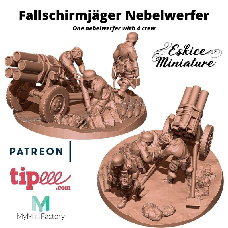 Nebelwerfer Fallschirmjager - 28mm for wargame