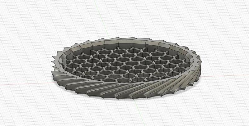 Spiral coaster with hex infill   