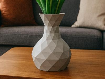 Stylish Decorative Vase in Polygon Style