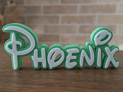 Phoenix Disney Name Sign 3d Decorated Room child 
