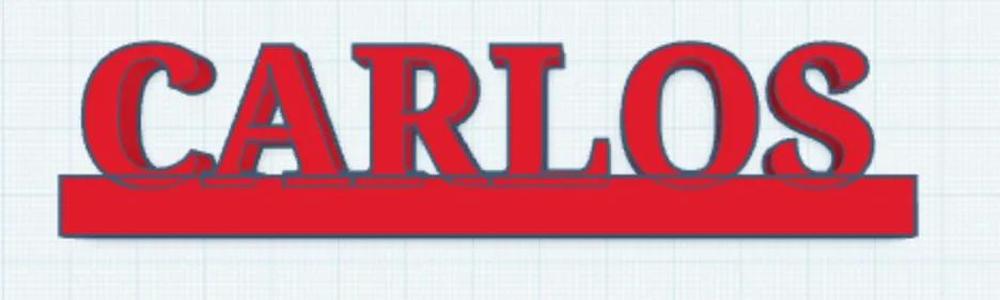 Name tag of the name Carlos   