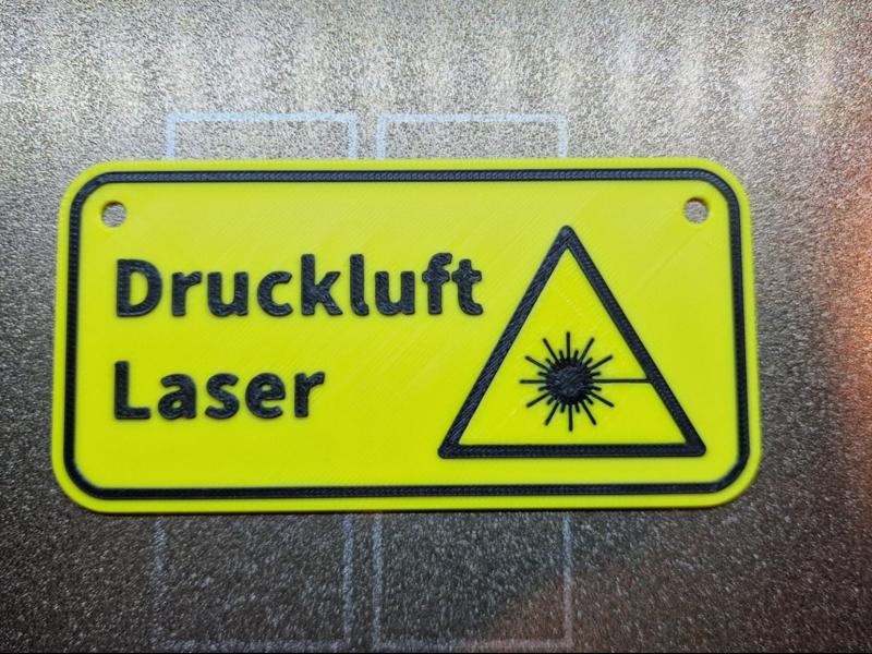Laser Air Assist Warning Sign